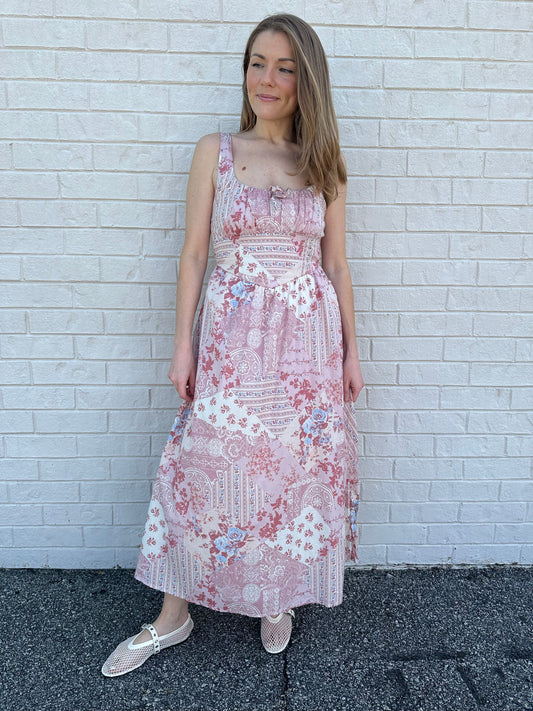 Pink Corset Maxi Dress