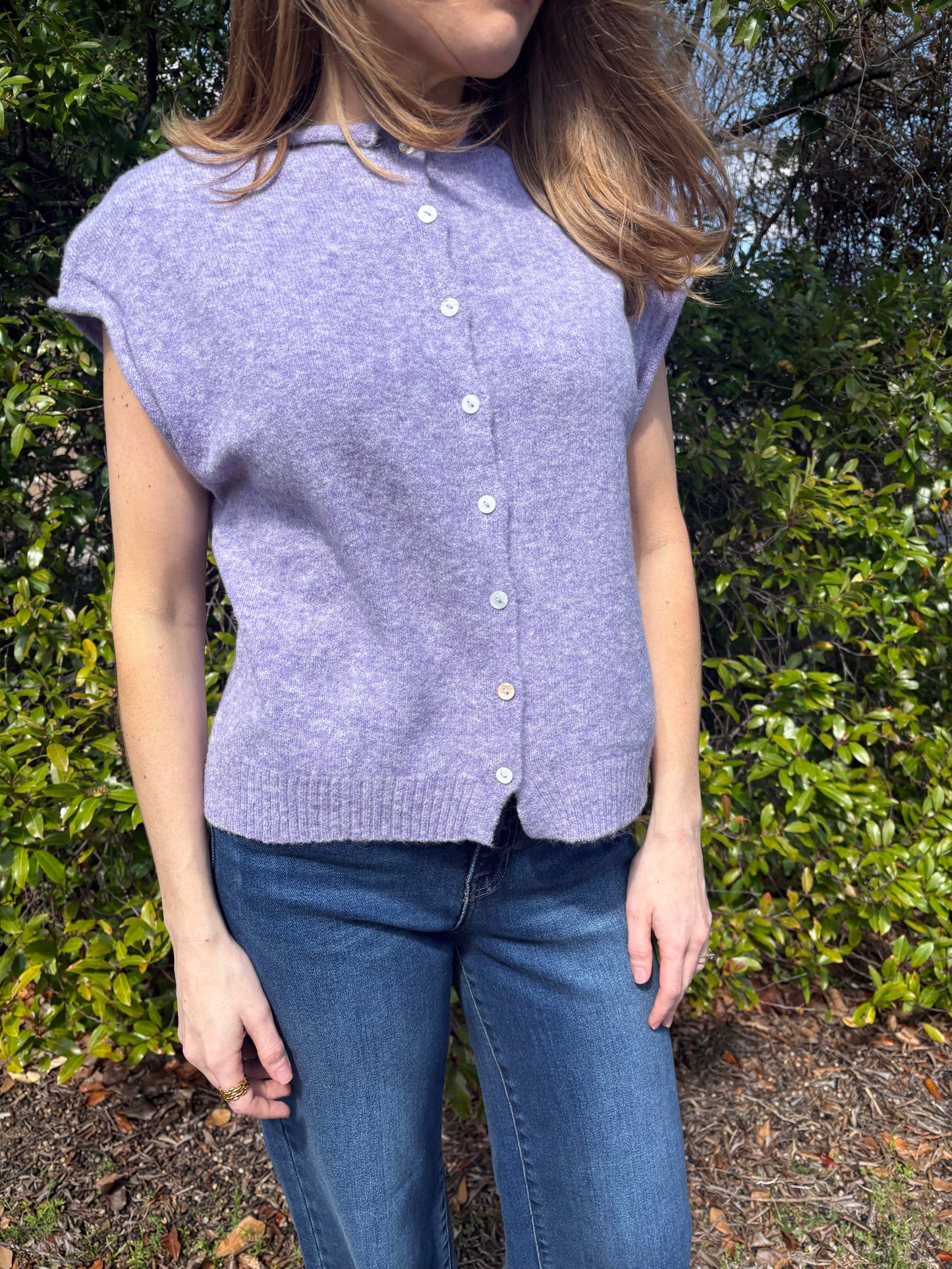 Lilac Piper Vest Cardigan