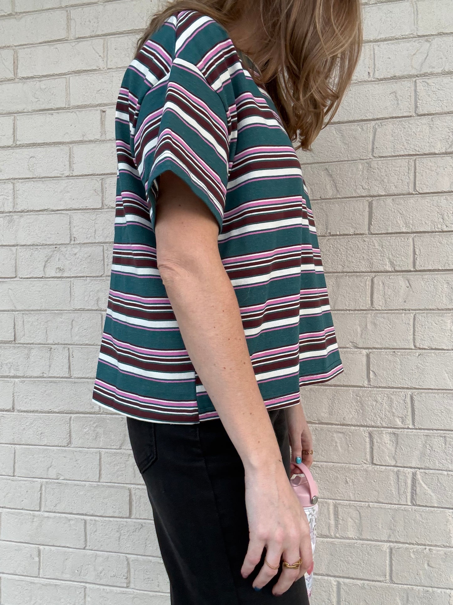 Margot Teal Striped Tee