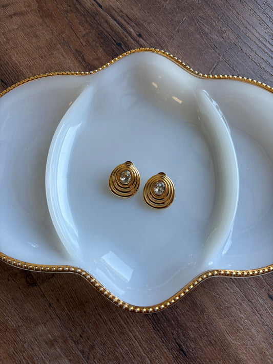 18K Oval Stud Earring