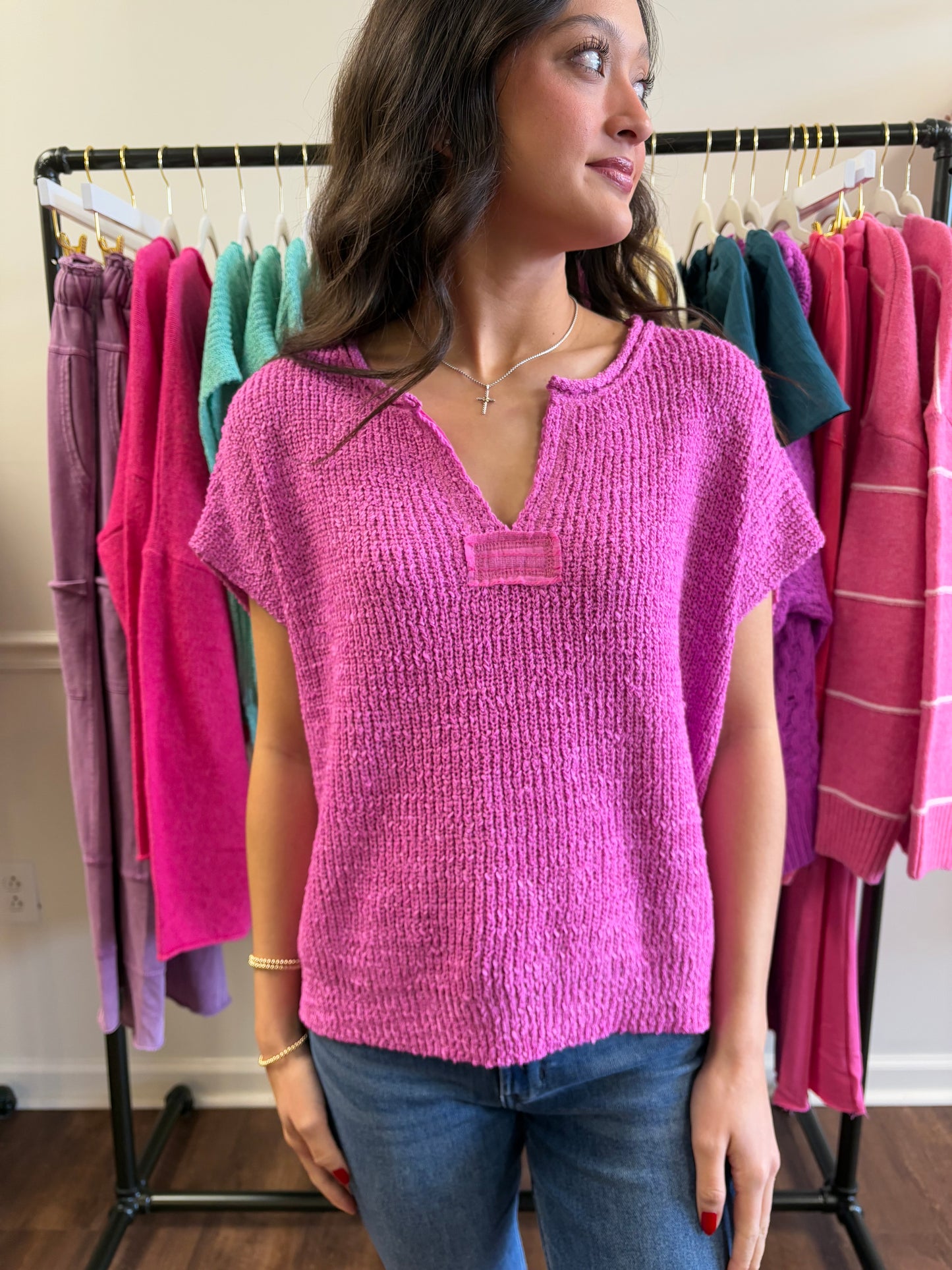 Jules Pink Sweater Top