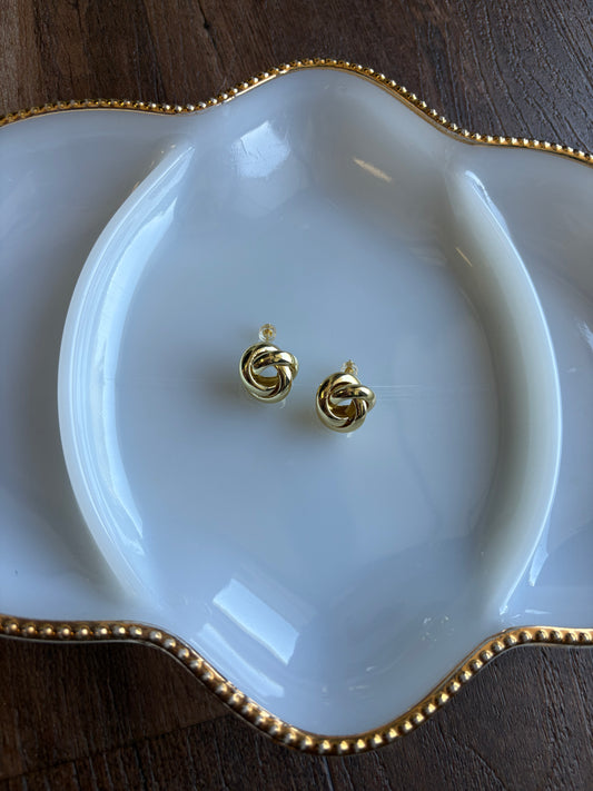 Round Knot 24K GF Stud