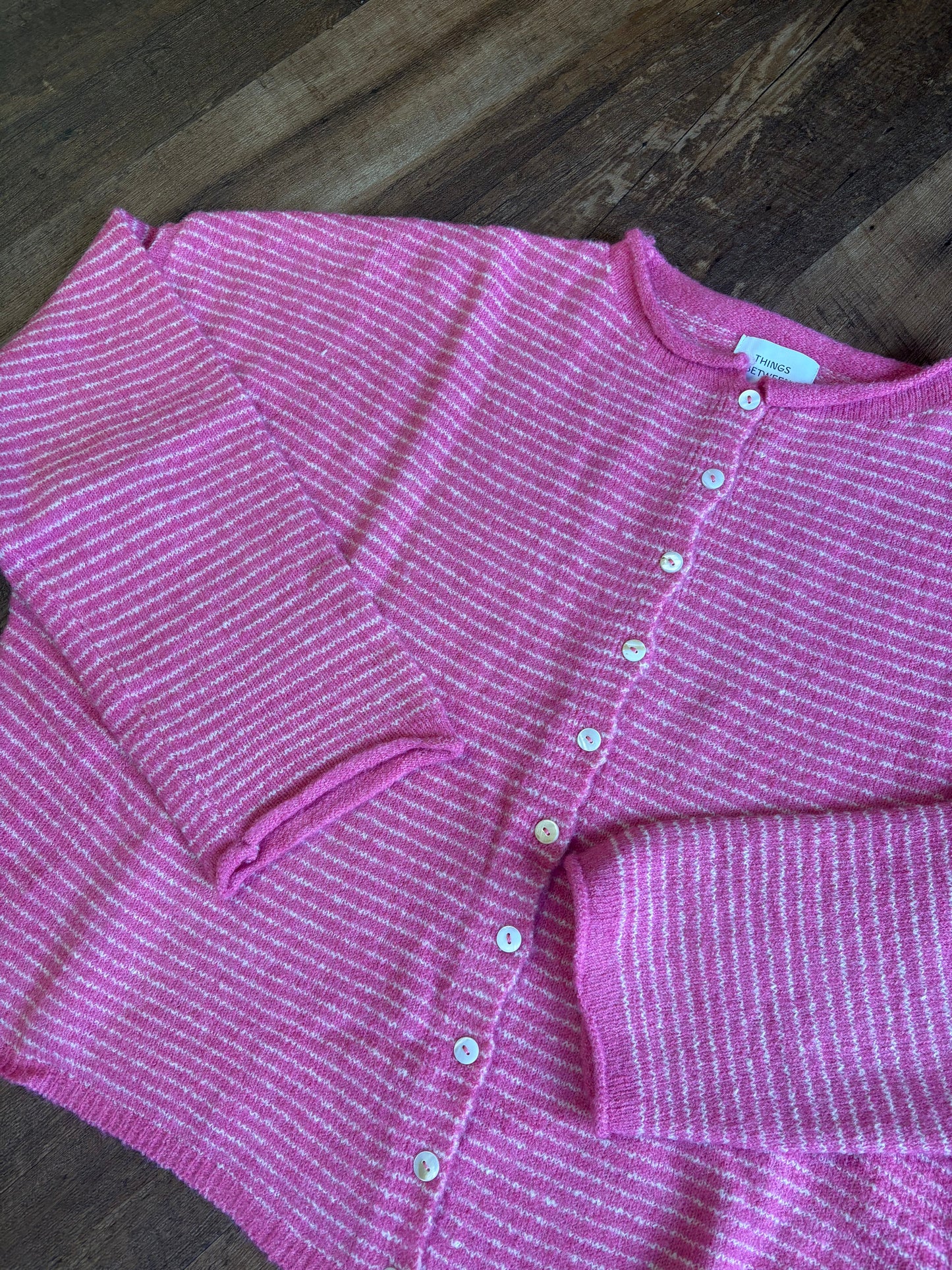 Pink Pinstripe Piper Cardigan