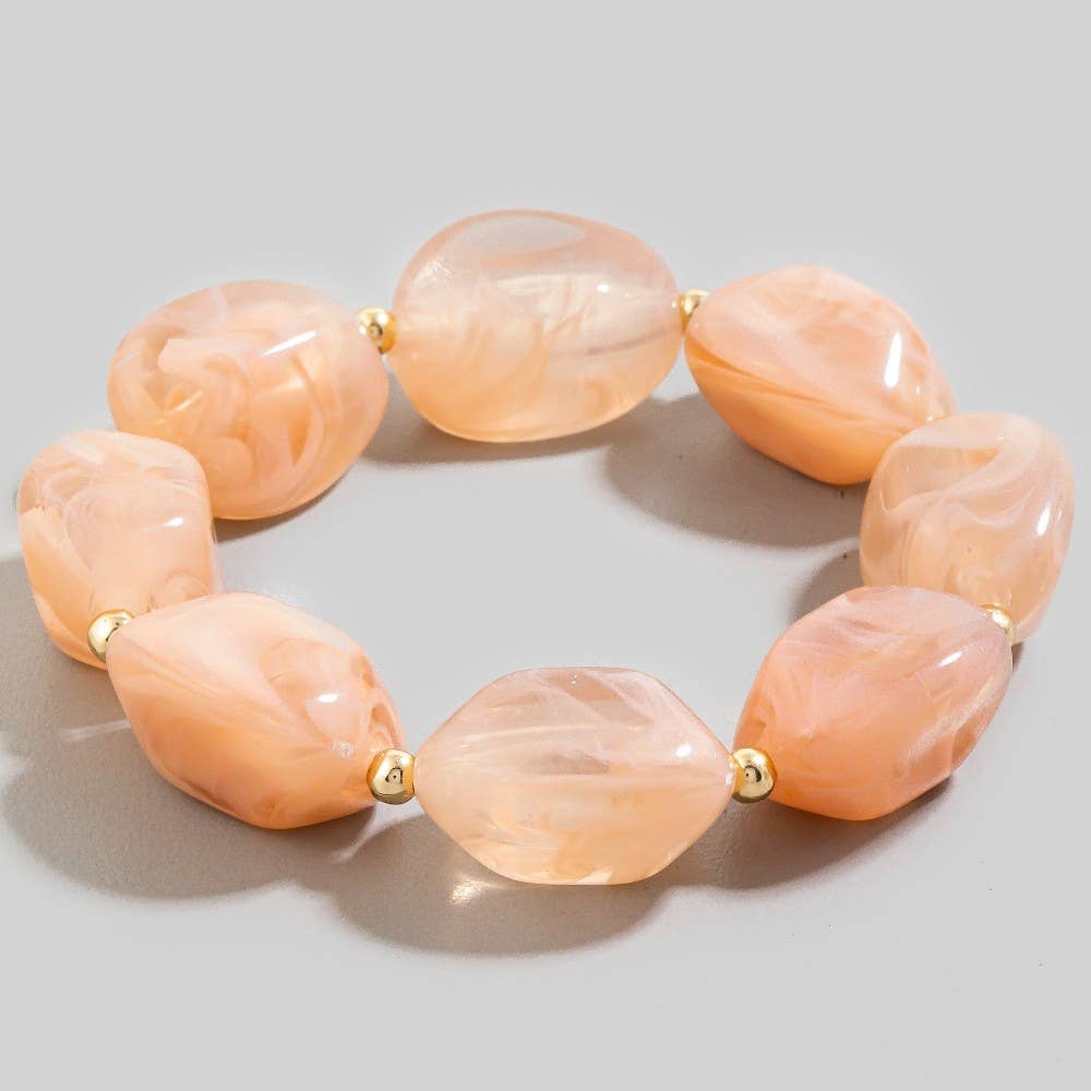 Chunky Marble Resin Beaded Bracelets
