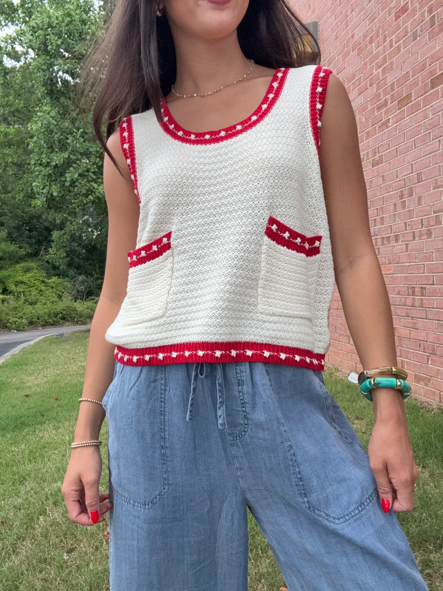 June Contrast Knit Top