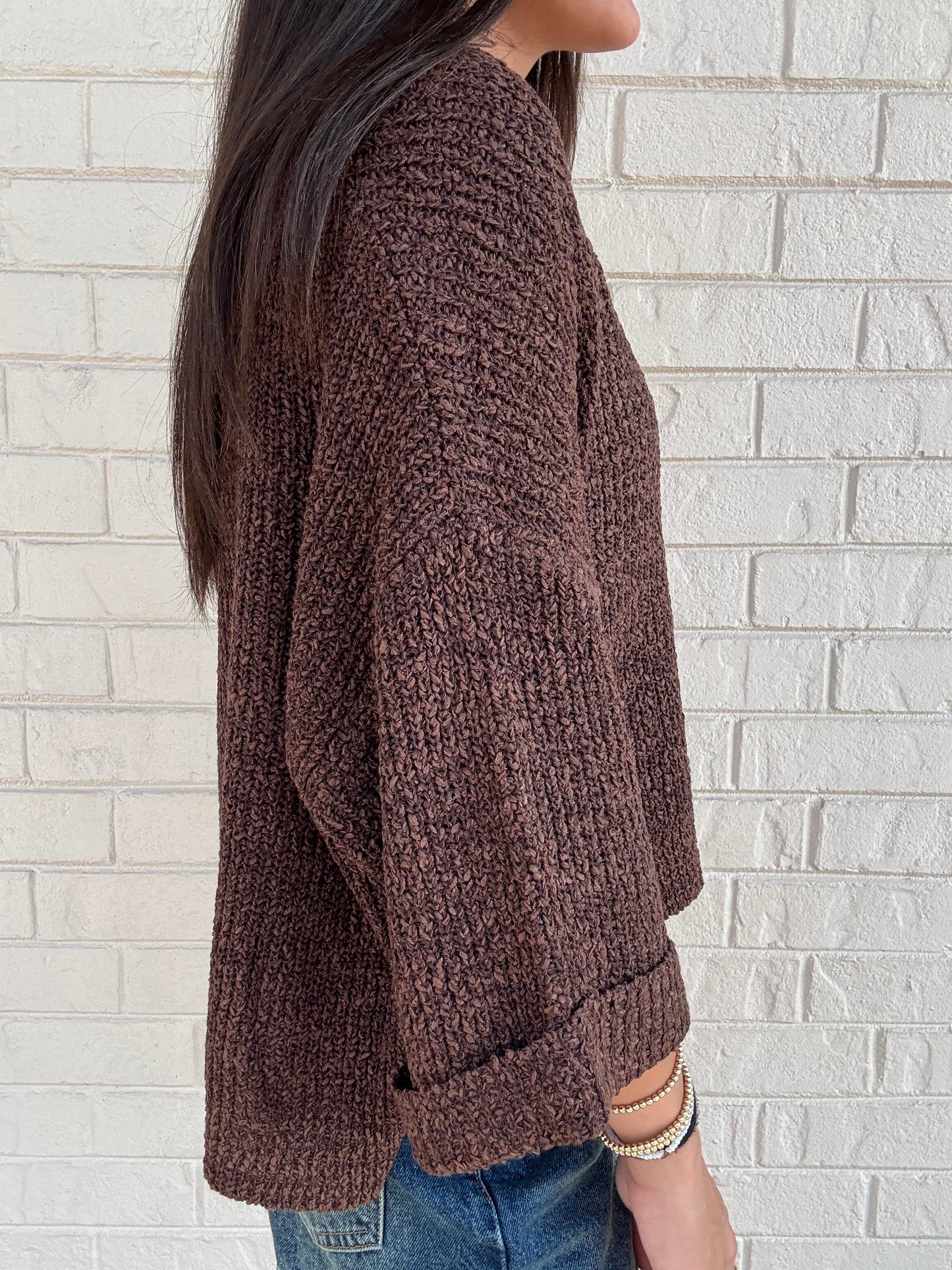 Wren Brown Sweater Top