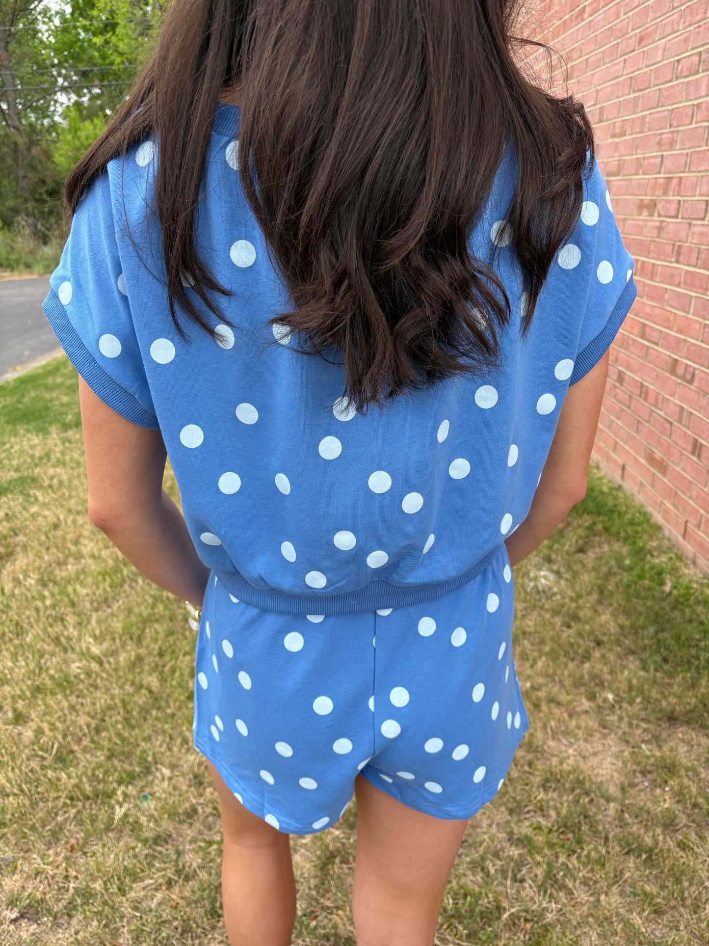 Blue Dottie Matching Set