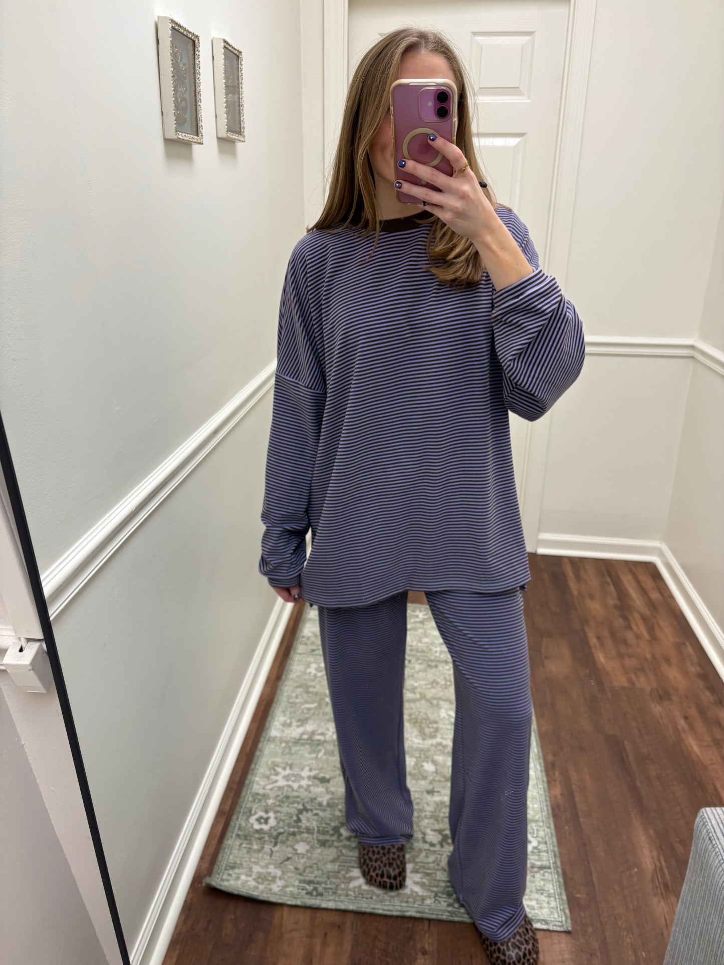 Emilie Purple Striped Bottoms