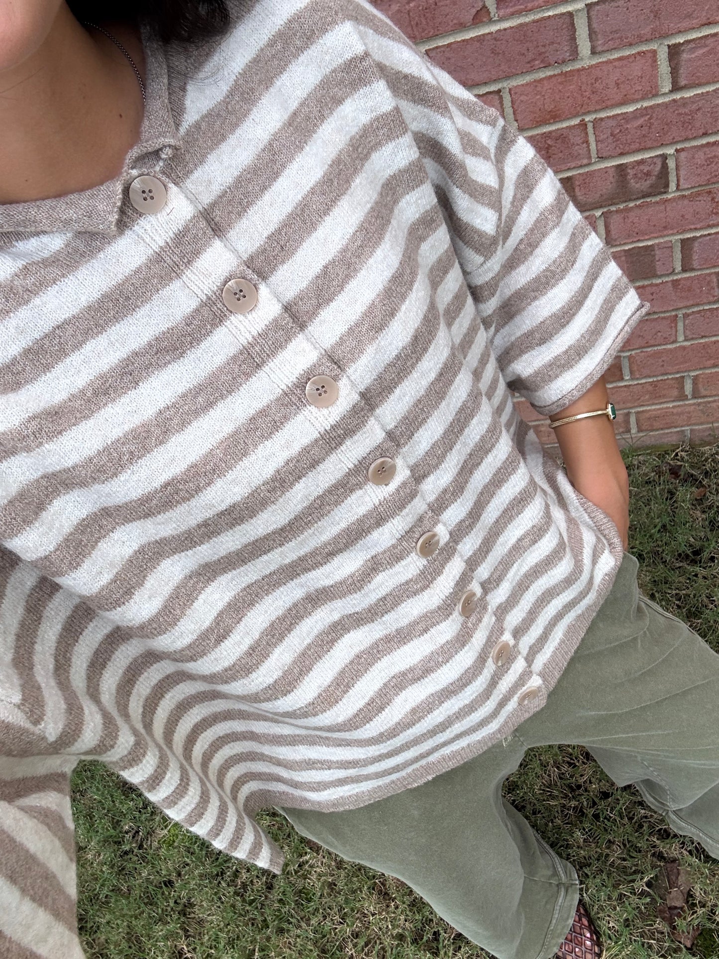 Bonnie Striped Short Sleeve Cardigans