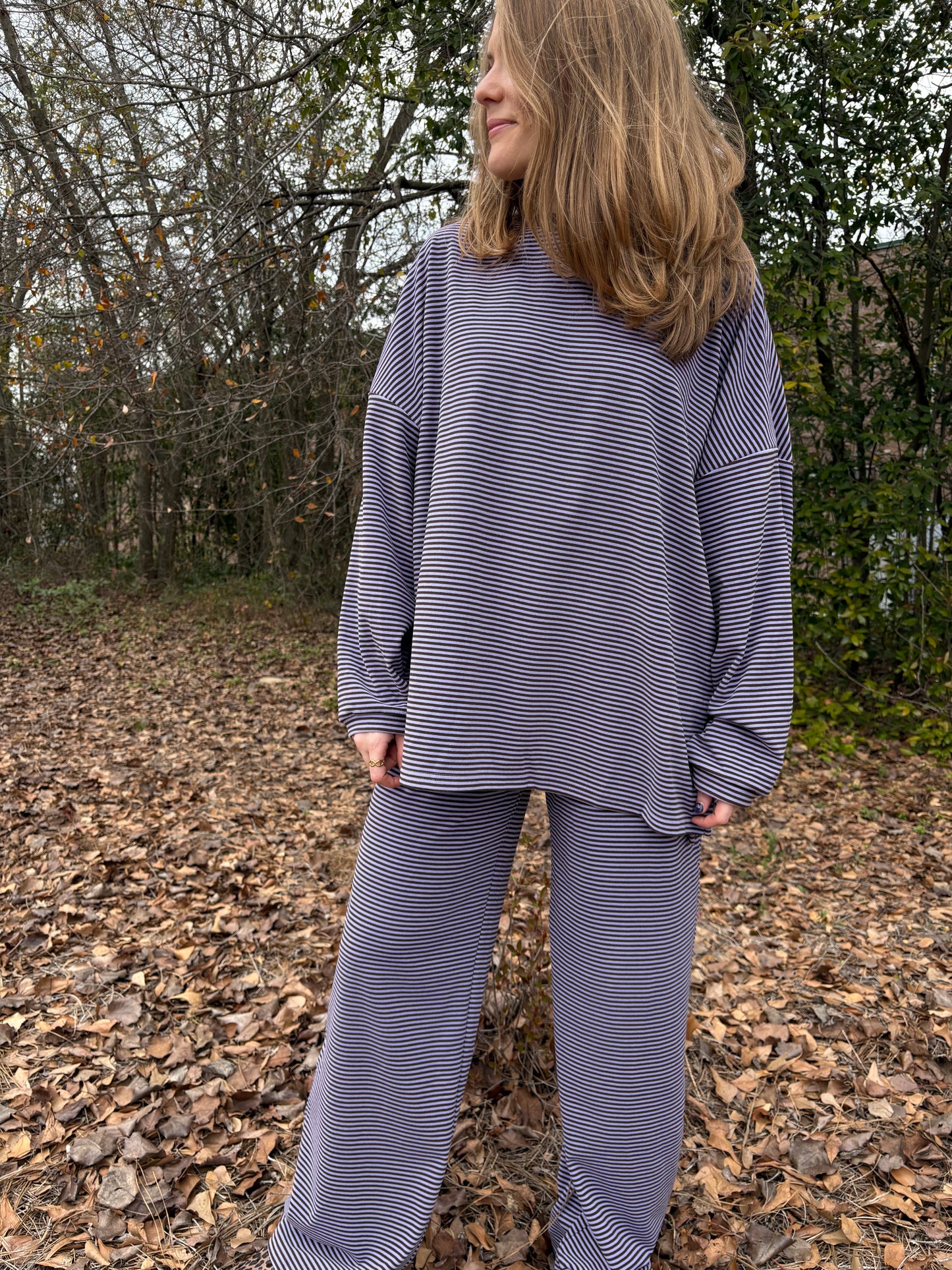 Emilie Purple Striped Top