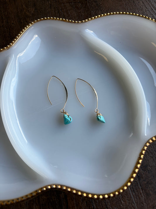 Turquoise Nugget Drop Earring