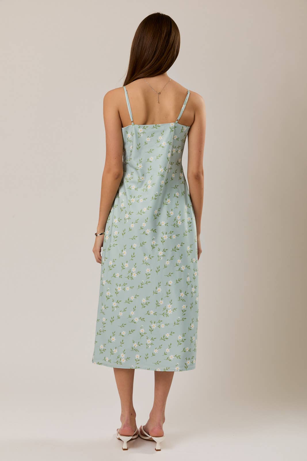 Mint Floral Midi Dress