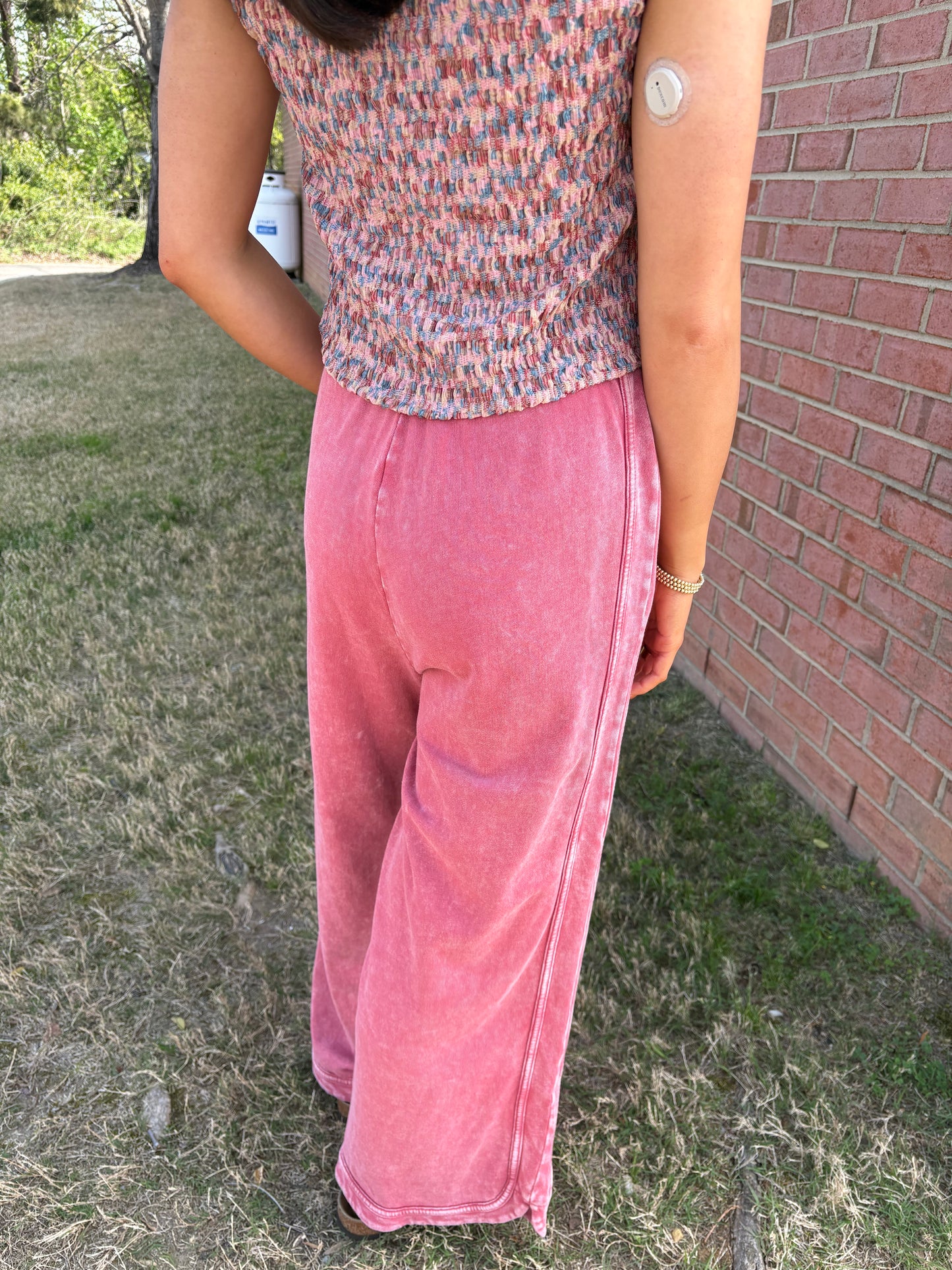 Raspberry Washed Pants