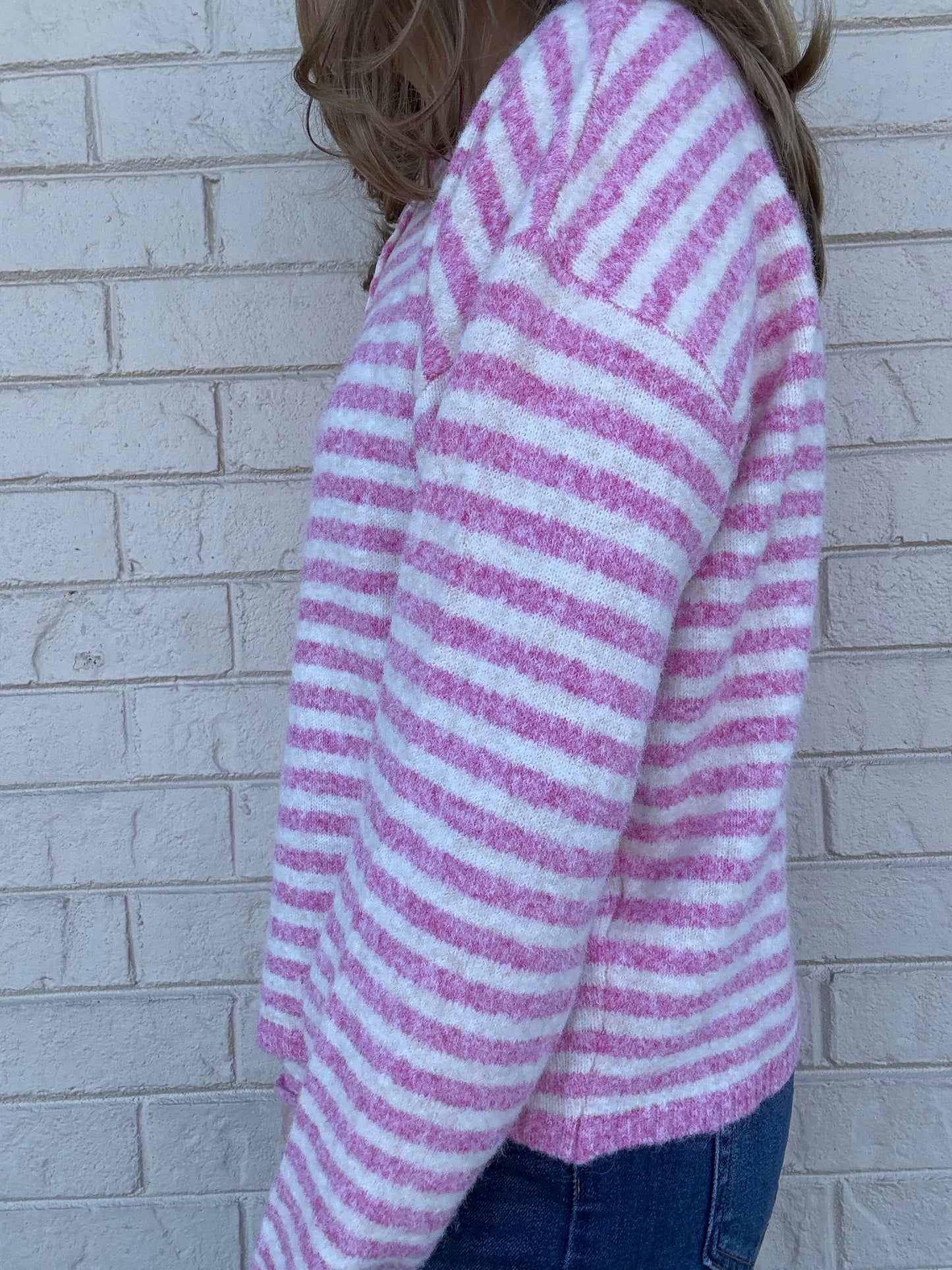 Bubblegum Henley Piper Cardigan