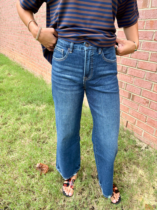 Cropped Wide Leg Denim
