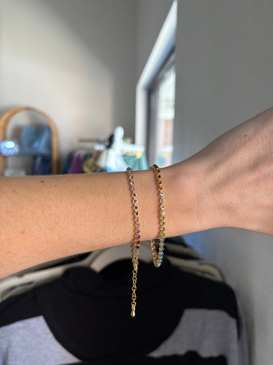 Rainbow Gradient Tennis Bracelet