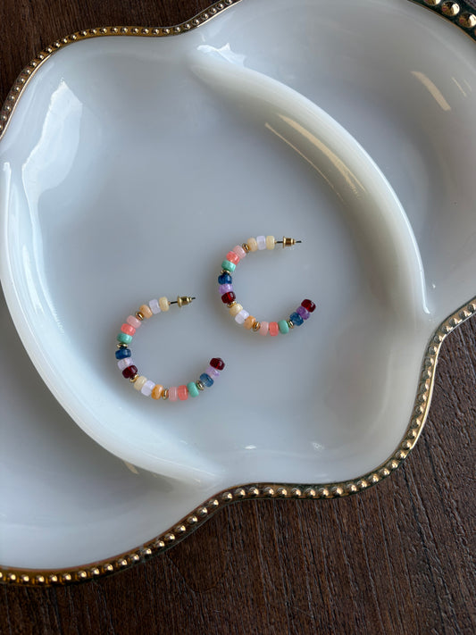 Multi Gemstone Hoops