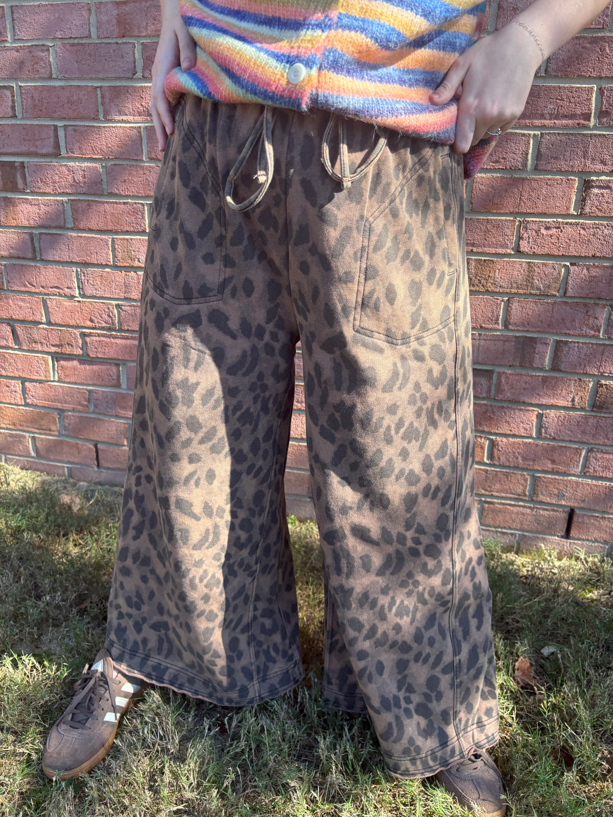 Leopard Washed Pants