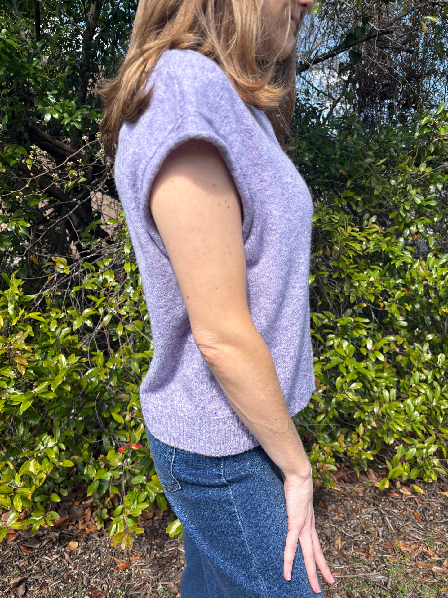 Lilac Piper Vest Cardigan