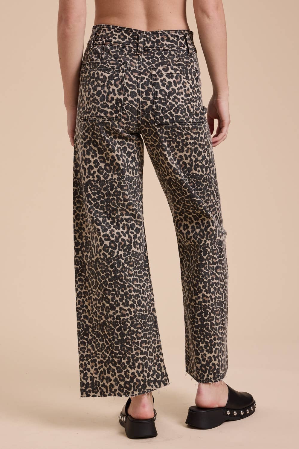 Leopard Print Denim Pants
