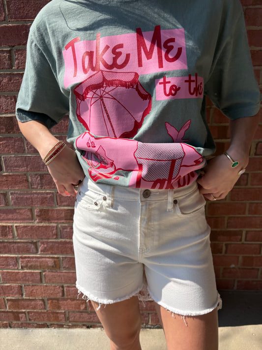 White Raw Hem Denim Shorts