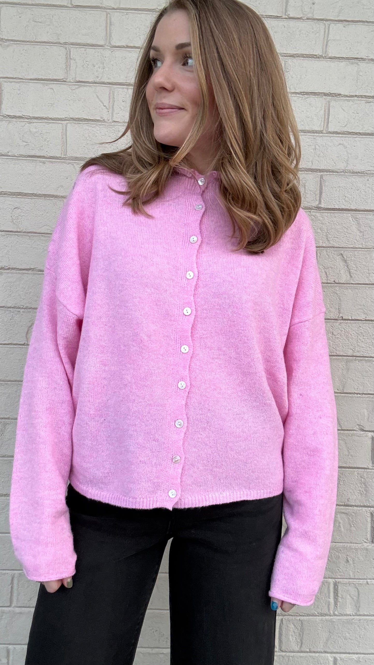 Pale Pink Piper Cardigan