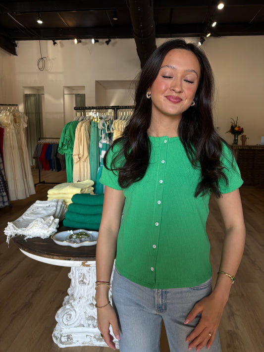 Eden Green Knit Top