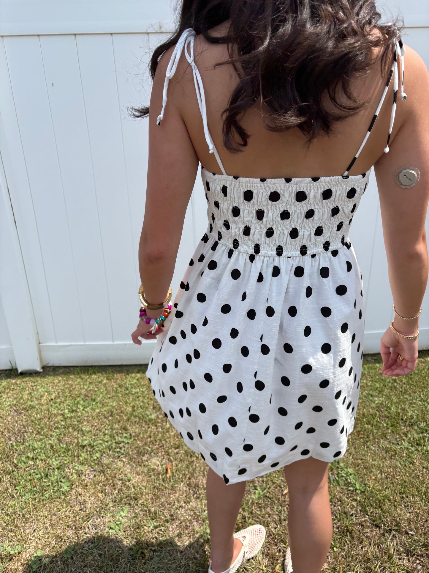 Polka Dot Smocked Mini Dress