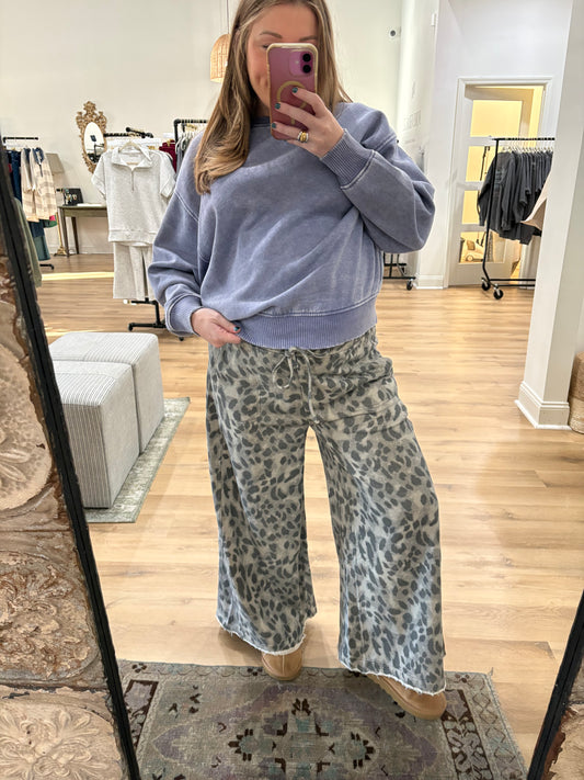 Leopard Ash Washed Pants