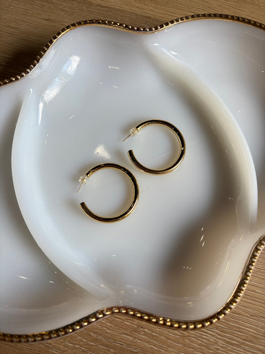 Thin Gold Hoop Earrings