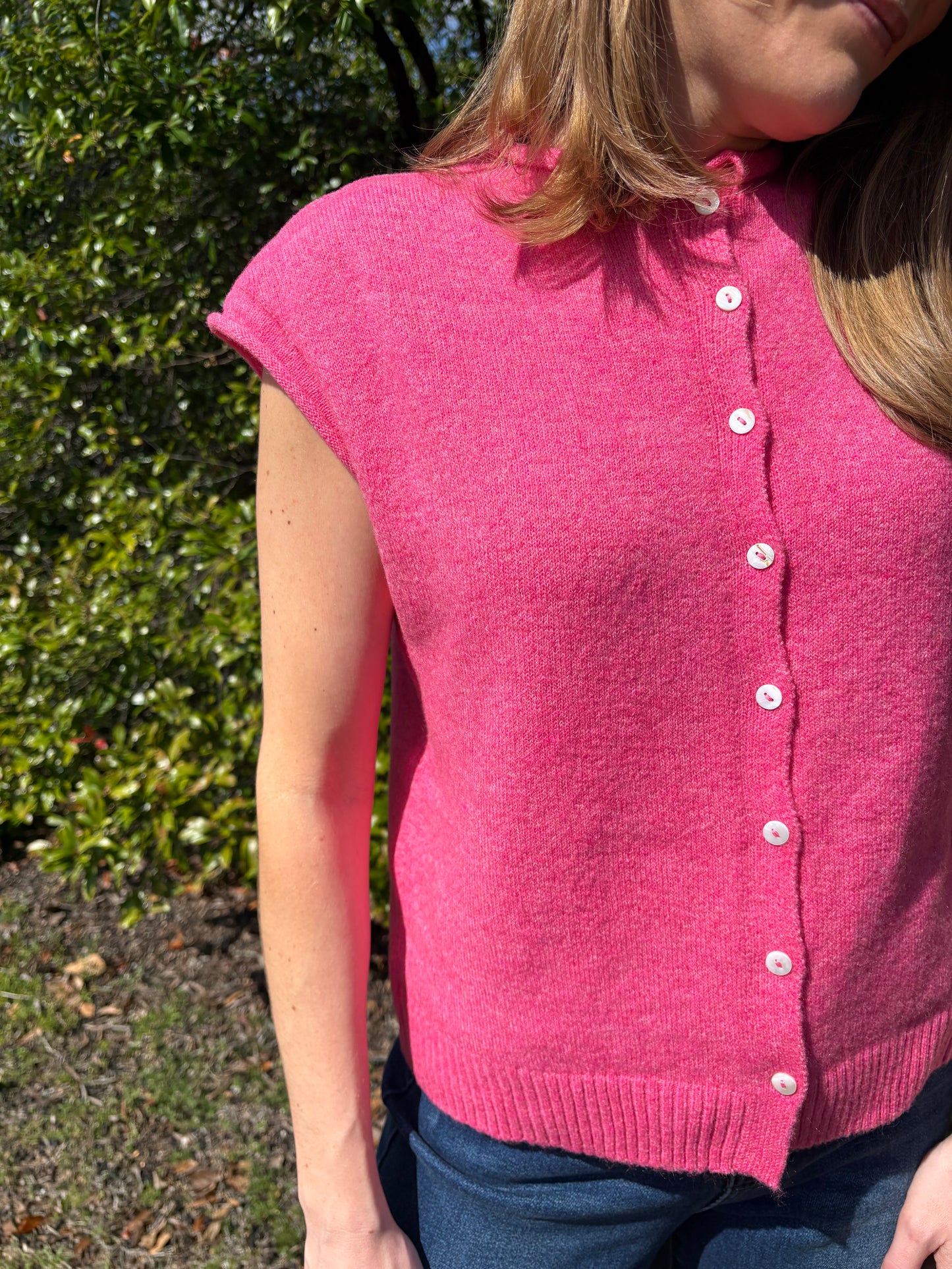 Pink Piper Vest Cardigan