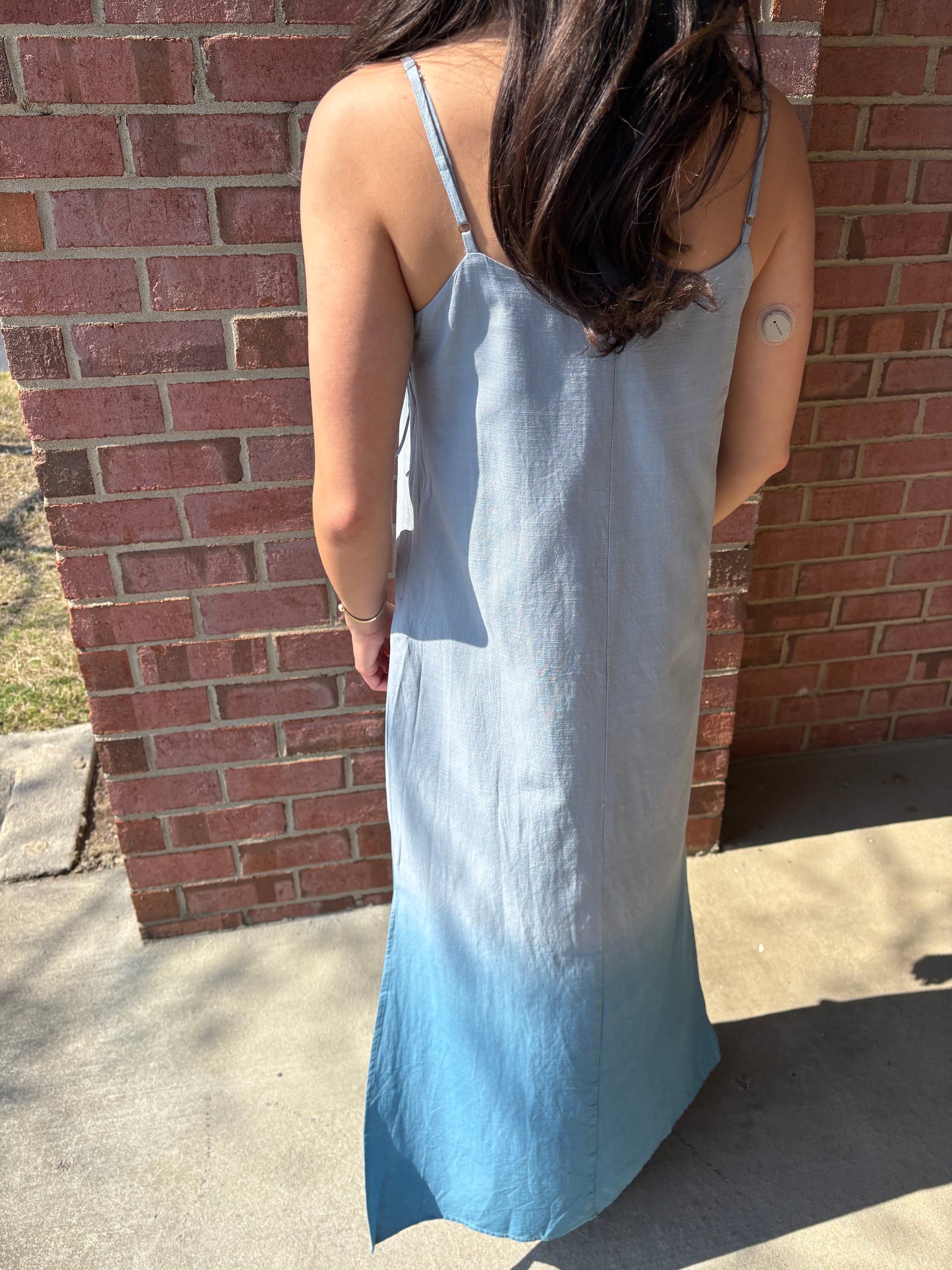 Blue Ombre Slip Midi Dress