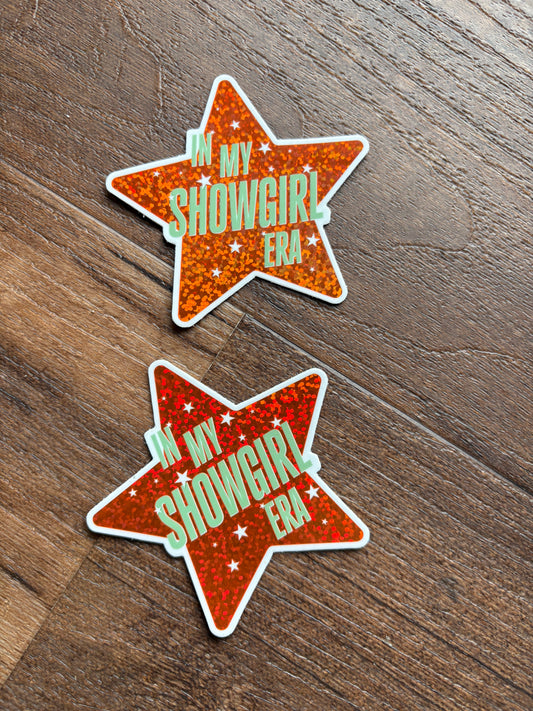 In My Showgirl Era Star Glitter Sticker