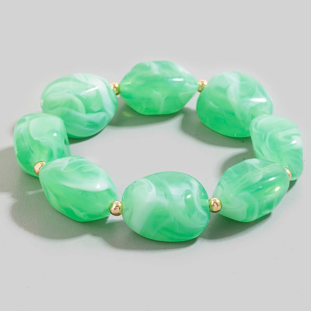 Chunky Marble Resin Beaded Bracelets