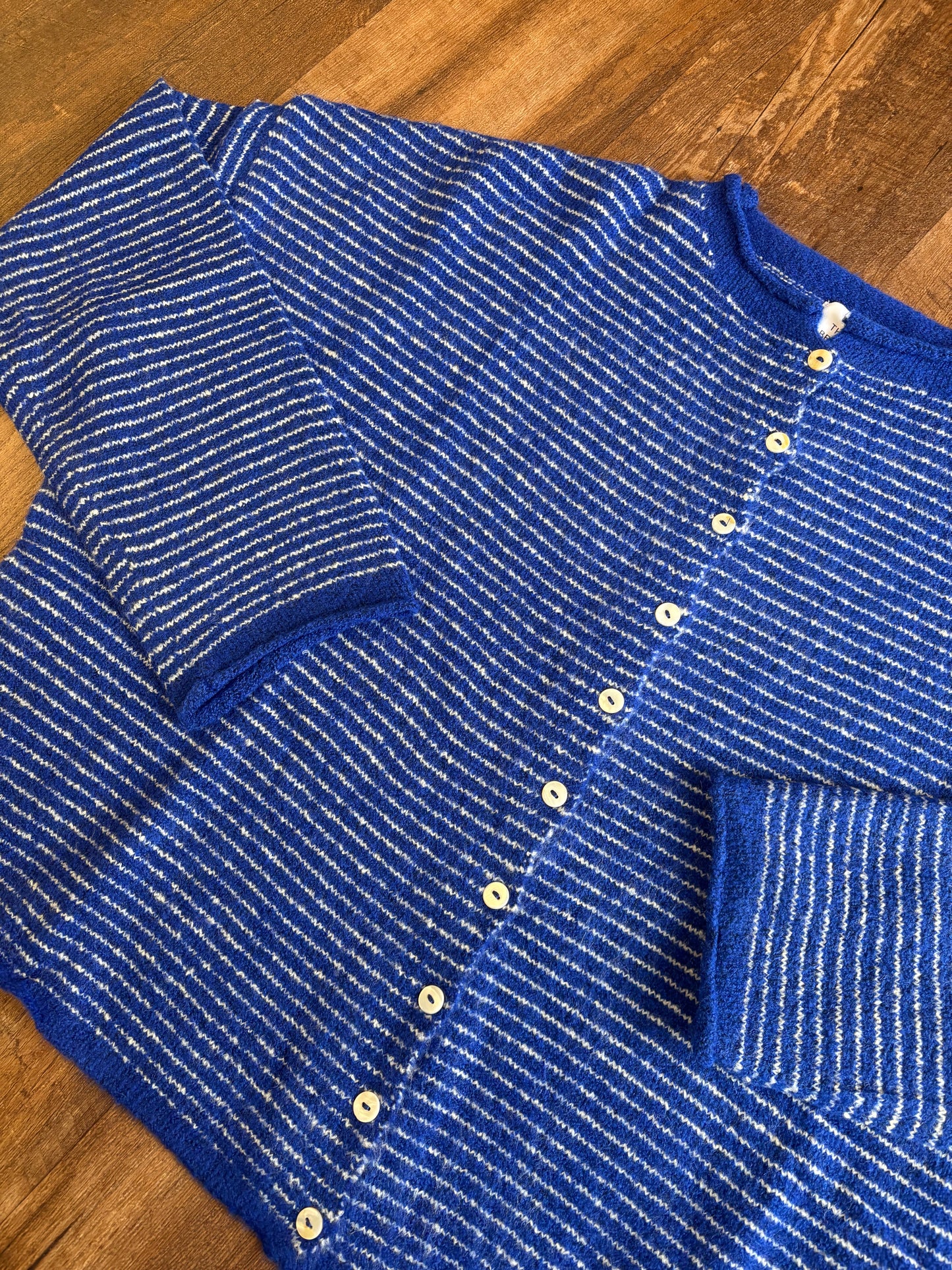 Royal Blue Pinstripe Piper Cardigan