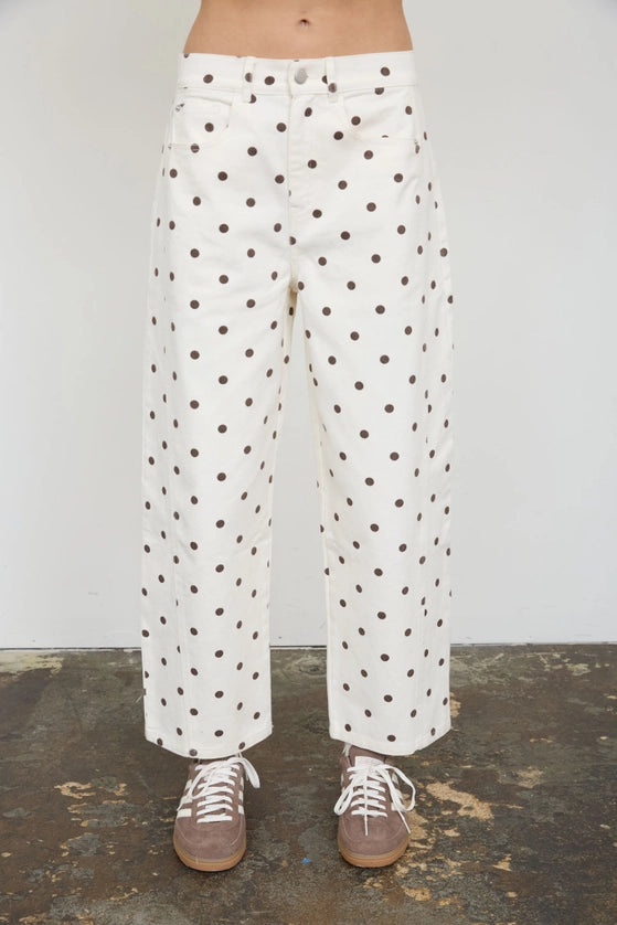 Cream Dottie Denim Pants