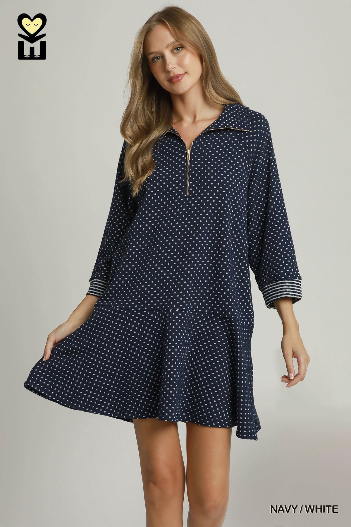 Going Places Navy Polka Dot Dress
