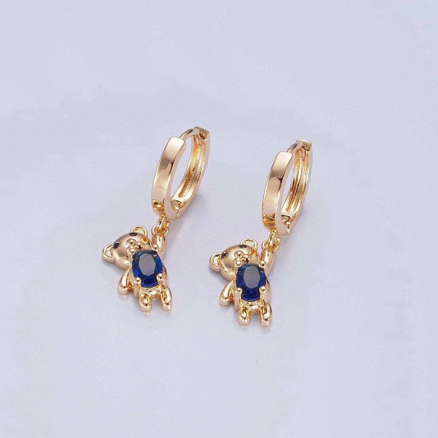 Gold Filled Teddy Bear Huggie Earring