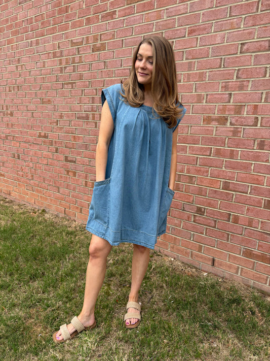 Kit Washed Denim Mini Dress