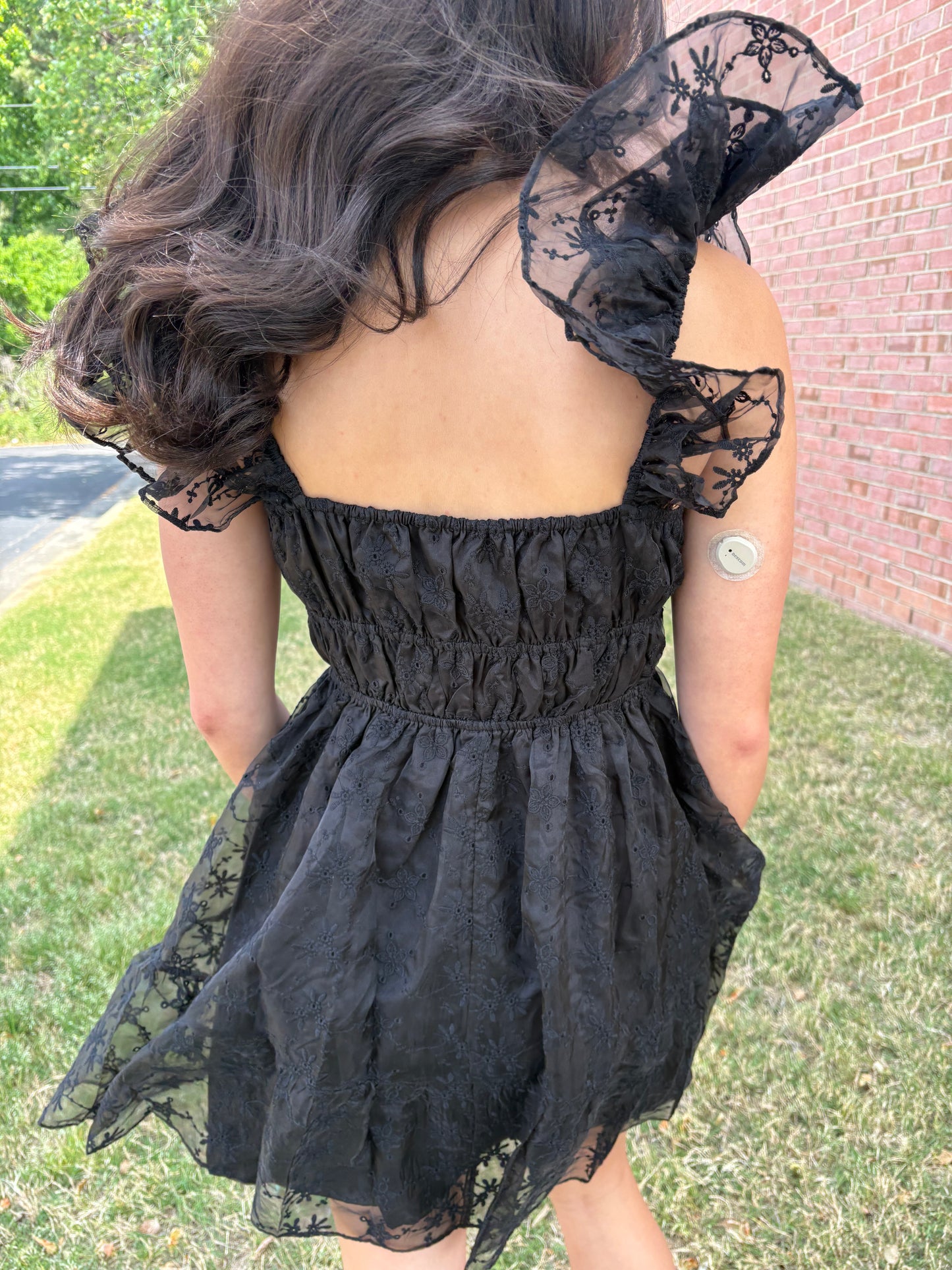 Black Chiffon Embroidered Dress