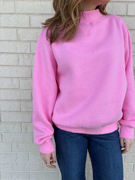 Nelly Pink Mockneck Sweatshirt