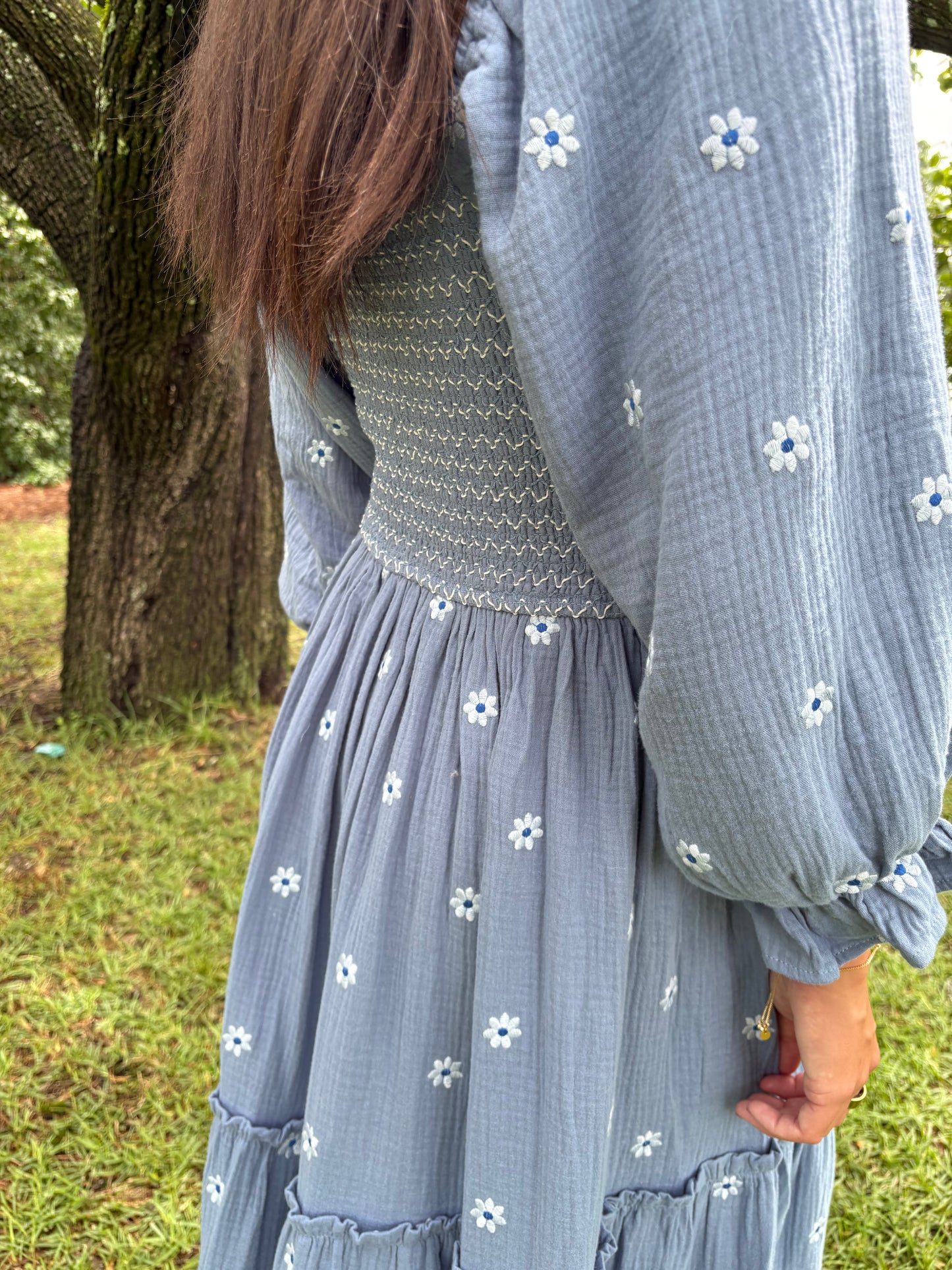 Indigo Embroidered Maxi Dress