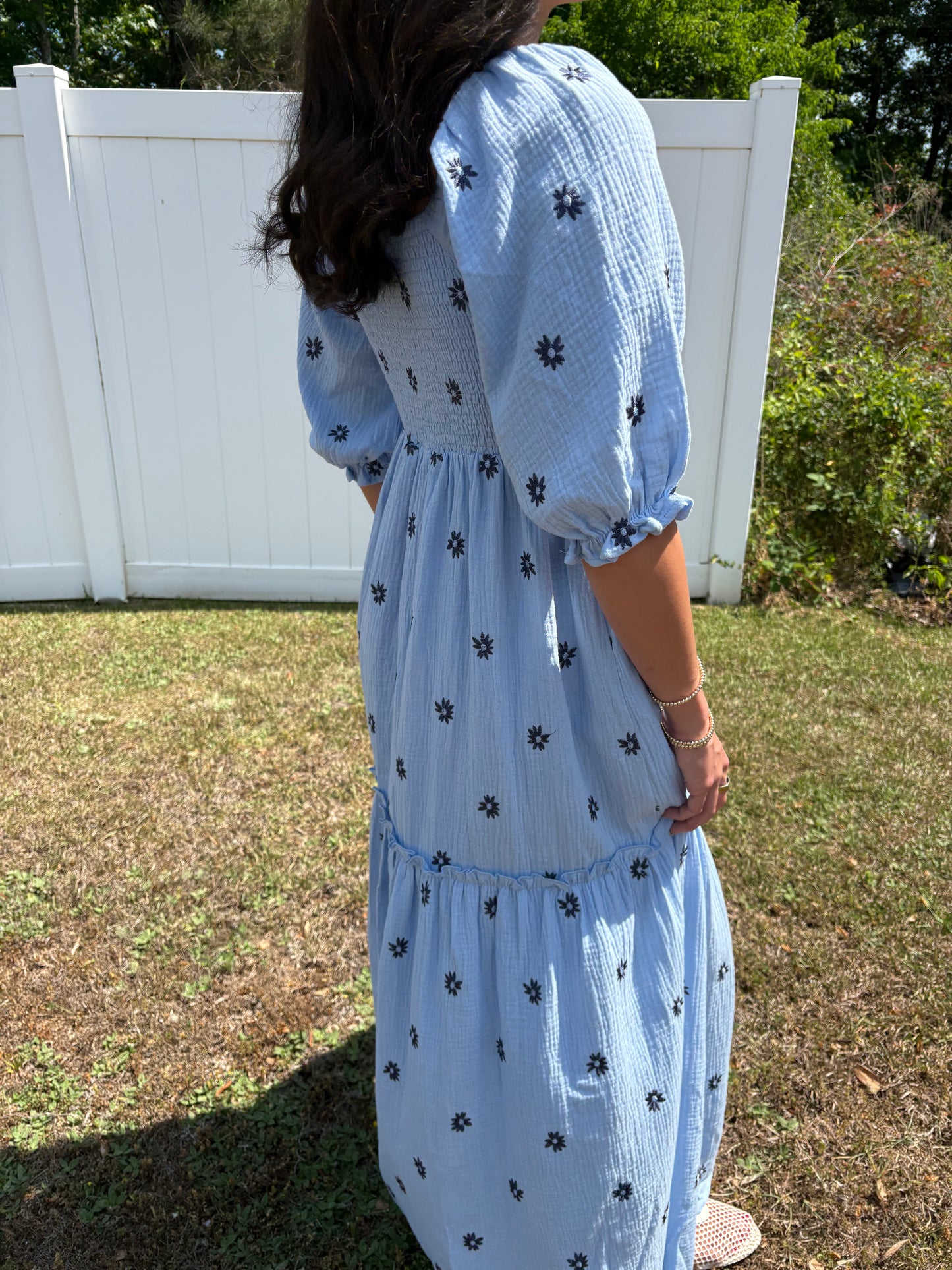 Bailey Blue Embroidered Maxi Dress