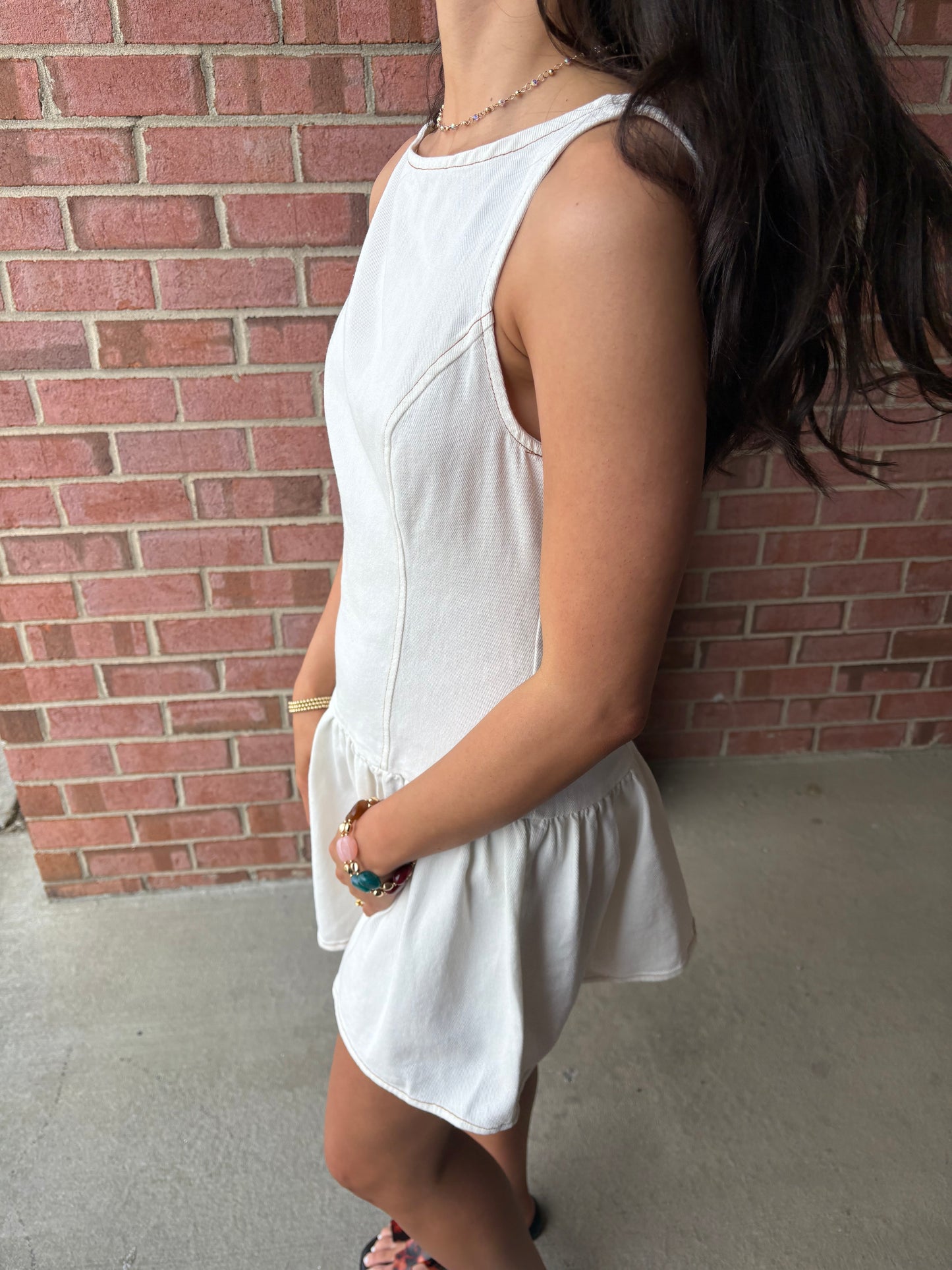 Joey White Mini Denim Dress