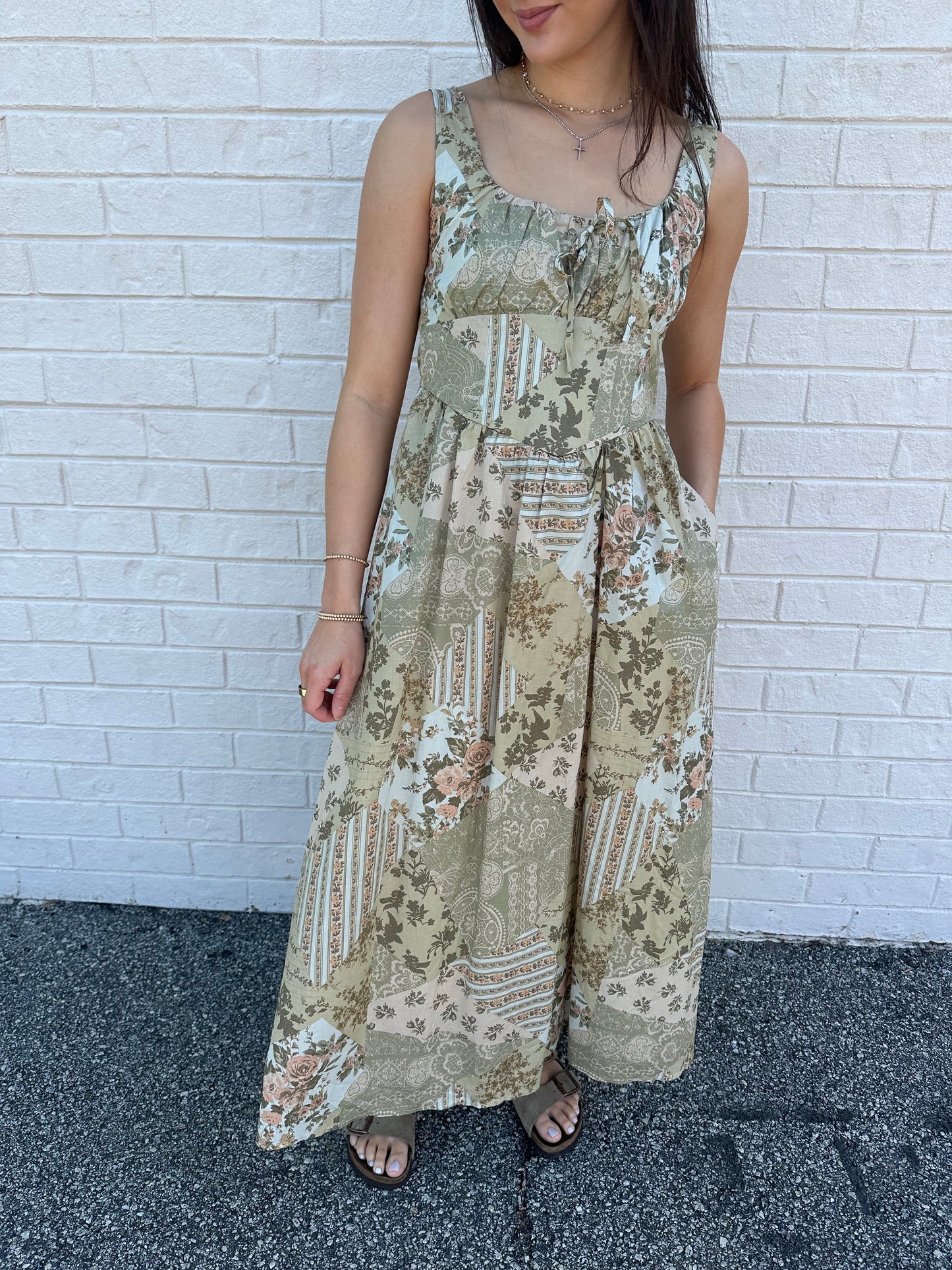 Olive Corset Maxi Dress