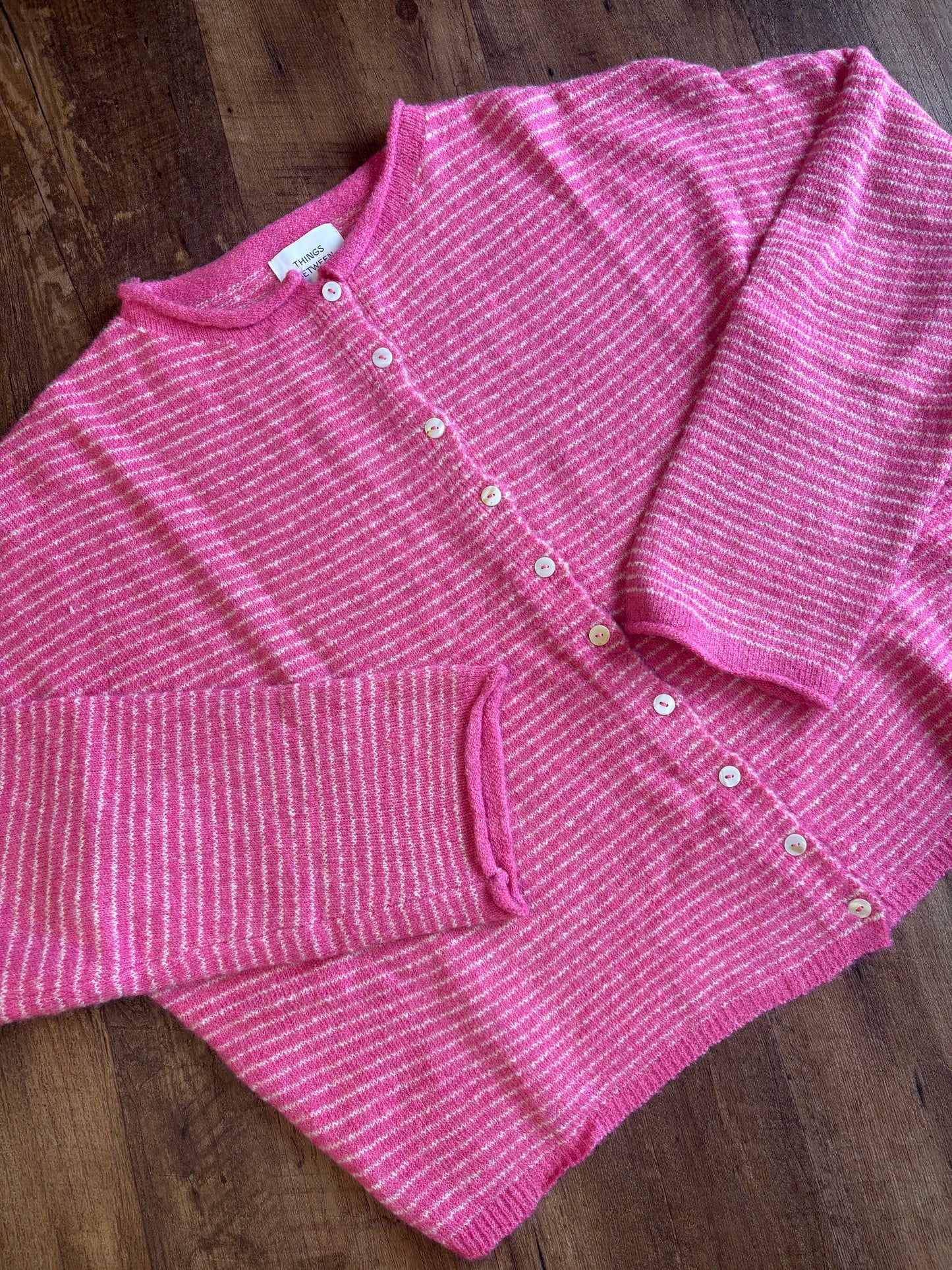 Pink Pinstripe Piper Cardigan