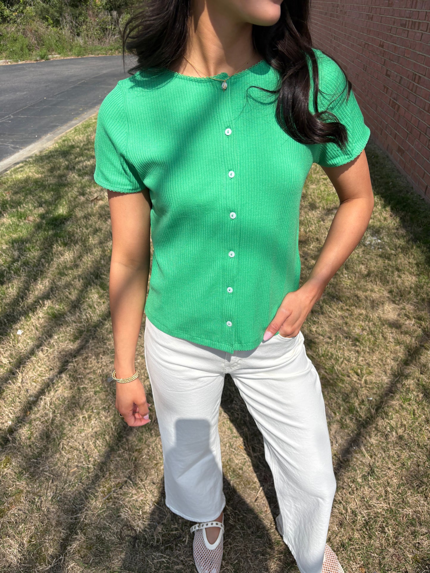 Eden Green Knit Top
