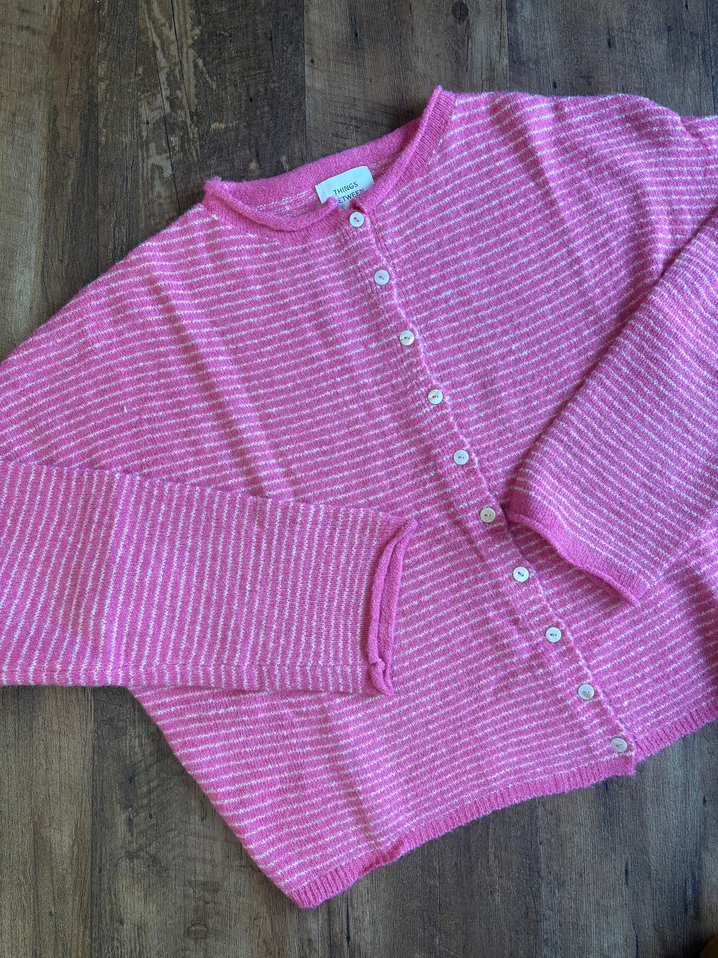Pink Pinstripe Piper Cardigan