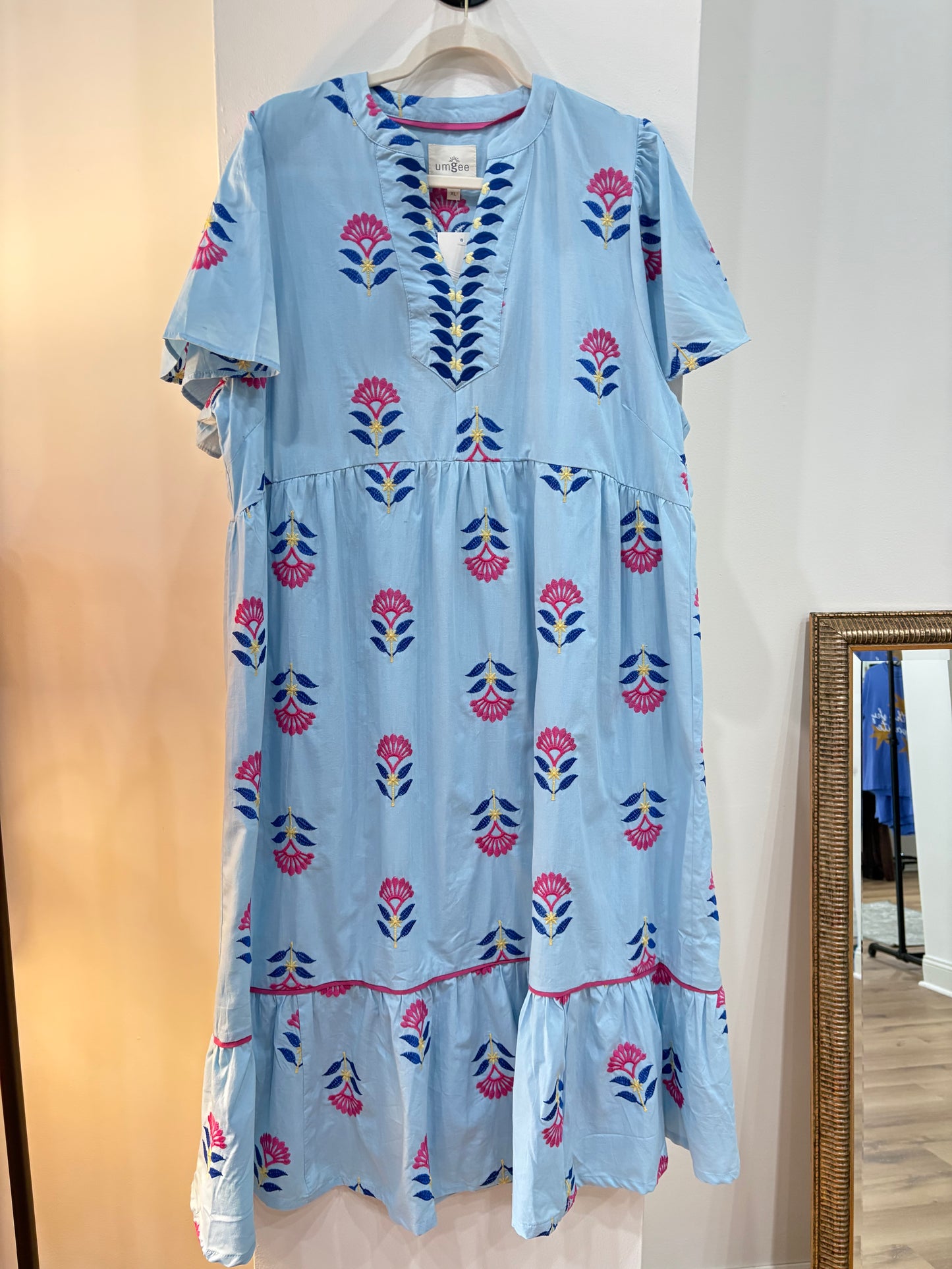 Lively Sky Blue Midi Dress