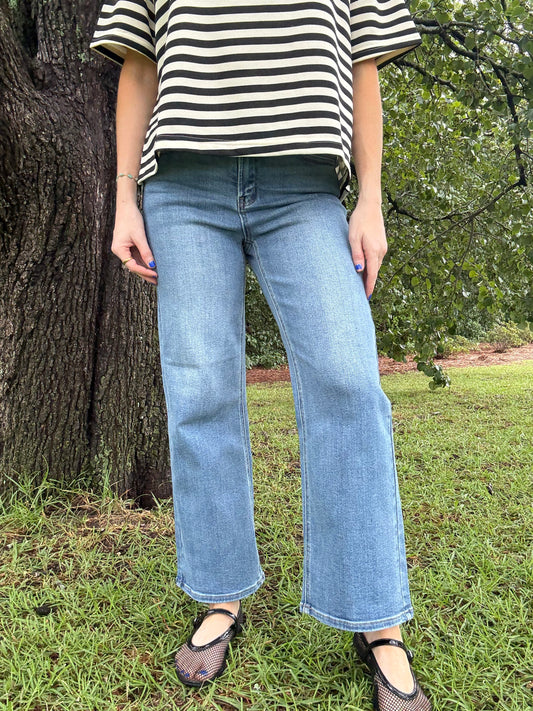 Slim Wide Leg Denim
